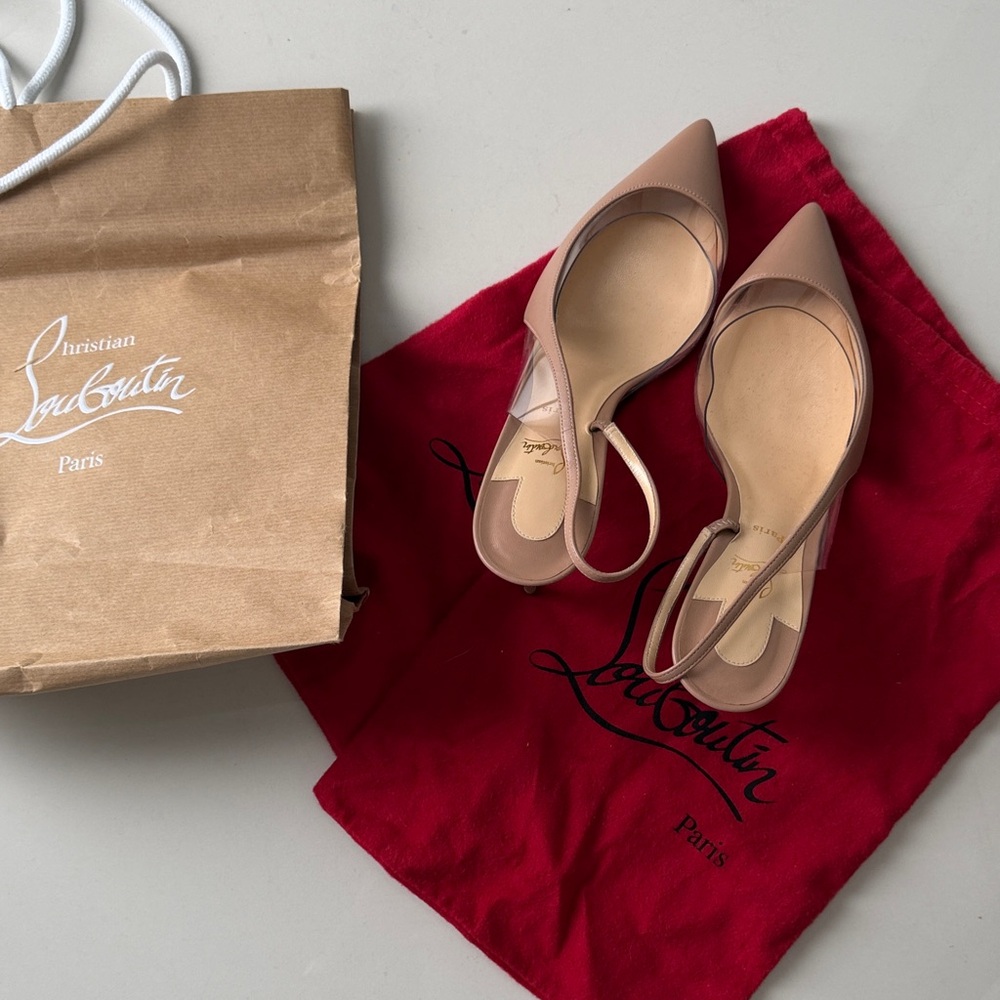 Christian Louboutin Nude Slingback Heels - Picture 6 of 6